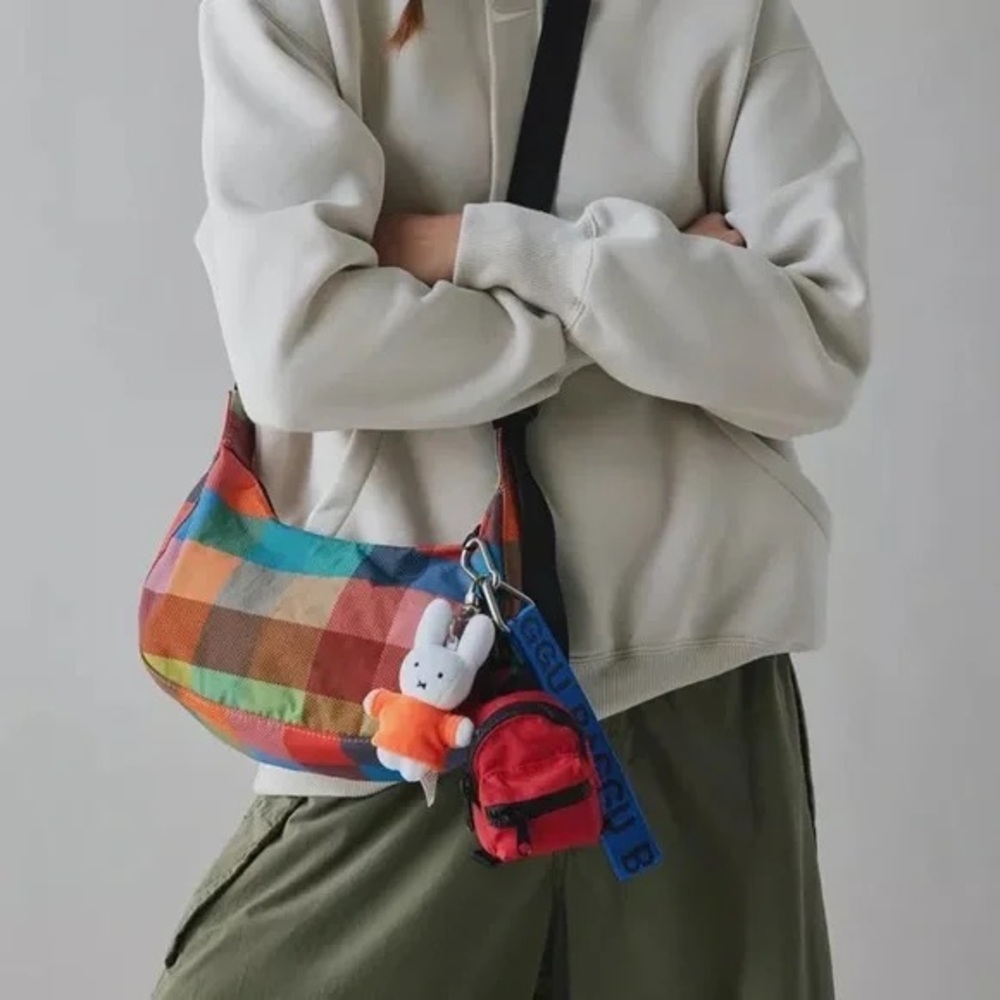 BAGGU Colorful Checkered Shoulder Bag